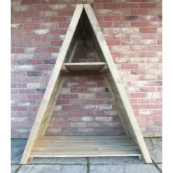 Shire Large Triangular Log Store Tongue And Groove -Outdoor Garden 13082827 3674862456372886