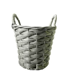 Faux Rattan Round Garden Planter 20cm