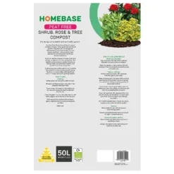 Homebase Peat Free Shrub Rose Tree Compost - 50L -Outdoor Garden 13280765 1044935607570398