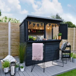 Forest Dip Treated Shiplap Pent Wooden Garden Bar 6 X 3ft -Outdoor Garden 13281744 1204903941217341