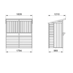 Forest Dip Treated Shiplap Pent Wooden Garden Bar 6 X 3ft -Outdoor Garden 13281744 1274903941321720