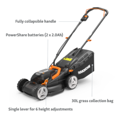 Worx 40V WG779E.2 Cordless Lawn Mower - 34cm -Outdoor Garden 13326411 1834944645706683
