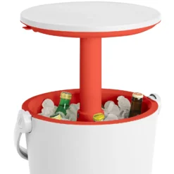 Keter GoBar Outdoor Ice Cooler Table Garden Furniture - Red / White -Outdoor Garden 13412934 7814910901693408