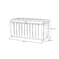 Keter Ace Outdoor Garden Storage Box 124 X 55 X 62.5 Cm - Grey And Black -Outdoor Garden 13432924 1804947994784994