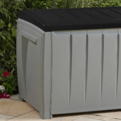 Keter Ace Outdoor Garden Storage Box 124 X 55 X 62.5 Cm - Grey And Black -Outdoor Garden 13432924 3844947994747044