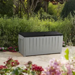 Keter Ace Outdoor Garden Storage Box 124 X 55 X 62.5 Cm - Grey And Black -Outdoor Garden 13432924 5964947994547391