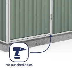 Absco 5 X 3ft Space Saver Metal Pent Shed - Green -Outdoor Garden 13440828 1214929164352528