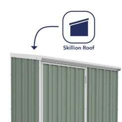 Absco 5 X 3ft Space Saver Metal Pent Shed - Green -Outdoor Garden 13440828 3484929164219292
