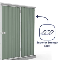Absco 5 X 3ft Space Saver Metal Pent Shed - Green -Outdoor Garden 13440828 4804929164412816