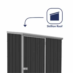 Absco 5 X 3ft Space Saver Metal Pent Shed - Dark Grey -Outdoor Garden 13440829 5564929186451659