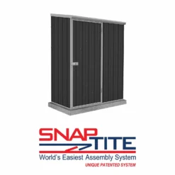 Absco 5 X 3ft Space Saver Metal Pent Shed - Dark Grey -Outdoor Garden 13440829 6124929186370662