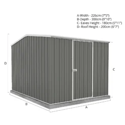 Absco 7.5 X 10ft Premier Reverse Apex - Dark Grey -Outdoor Garden 13440856 8824929163614762