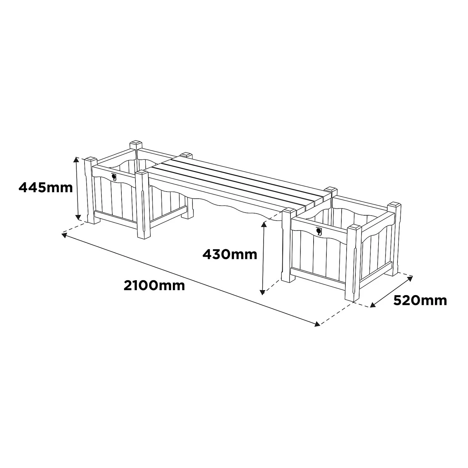 Anchor Fast FSC RHS Bench With Planters 5 Anchor Fast FSC RHS Bench With Planters - Image 3