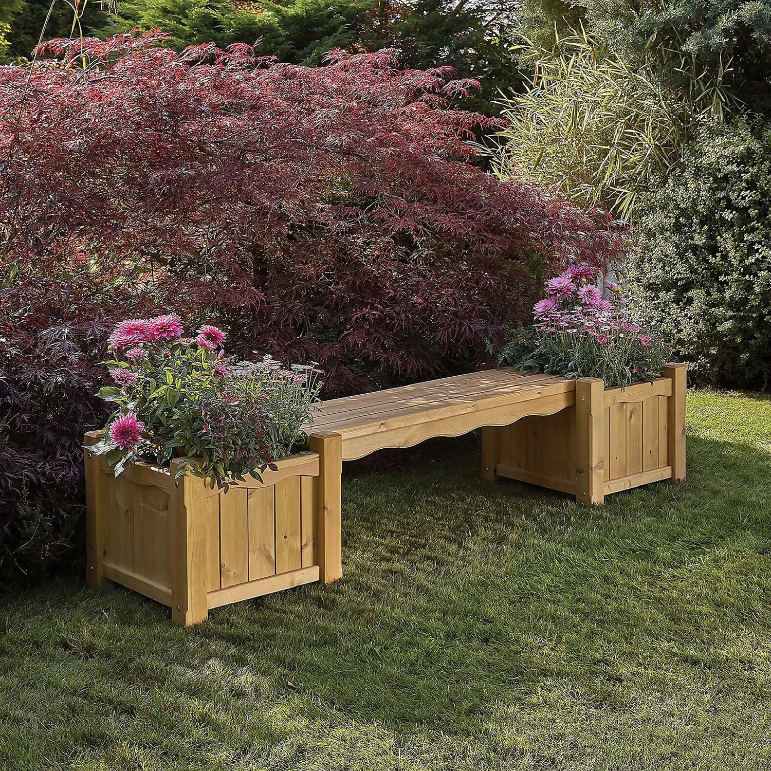 Anchor Fast FSC RHS Bench With Planters 3 Anchor Fast FSC RHS Bench With Planters