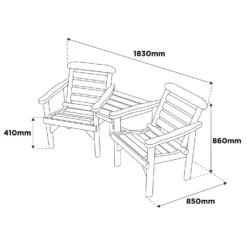 Anchor Fast FSC Weydale Rustic Alcove Garden Seat -Outdoor Garden 13452072 1114929379133367
