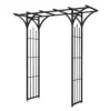 Panacea Flat Top Garden Steel Arch With Finials - Black -Outdoor Garden 13480859 2094931199679209