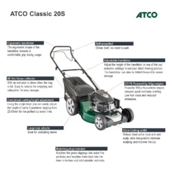 Atco 166cc Classic 20S Petrol Lawn Mower- 51cm -Outdoor Garden 13483564 4434932703871040