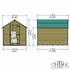 Shire 8x6ft Pressure Treated Overlap Garden Shed -Outdoor Garden 13505242 1694933733483367
