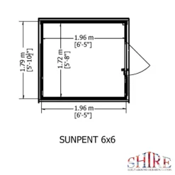 Shire 6 X 6ft Sun Pent Shed -Outdoor Garden 13505277 8774931991917154