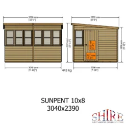 Shire 10 X 8ft Sun Pent Shed 14 Shire 10 X 8ft Sun Pent Shed -Outdoor Garden 13505288 7694933734226863