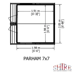 Shire 7 X 7ft Parham Double Door Summerhouse - Including Installation -Outdoor Garden 13505299 1744931995887501