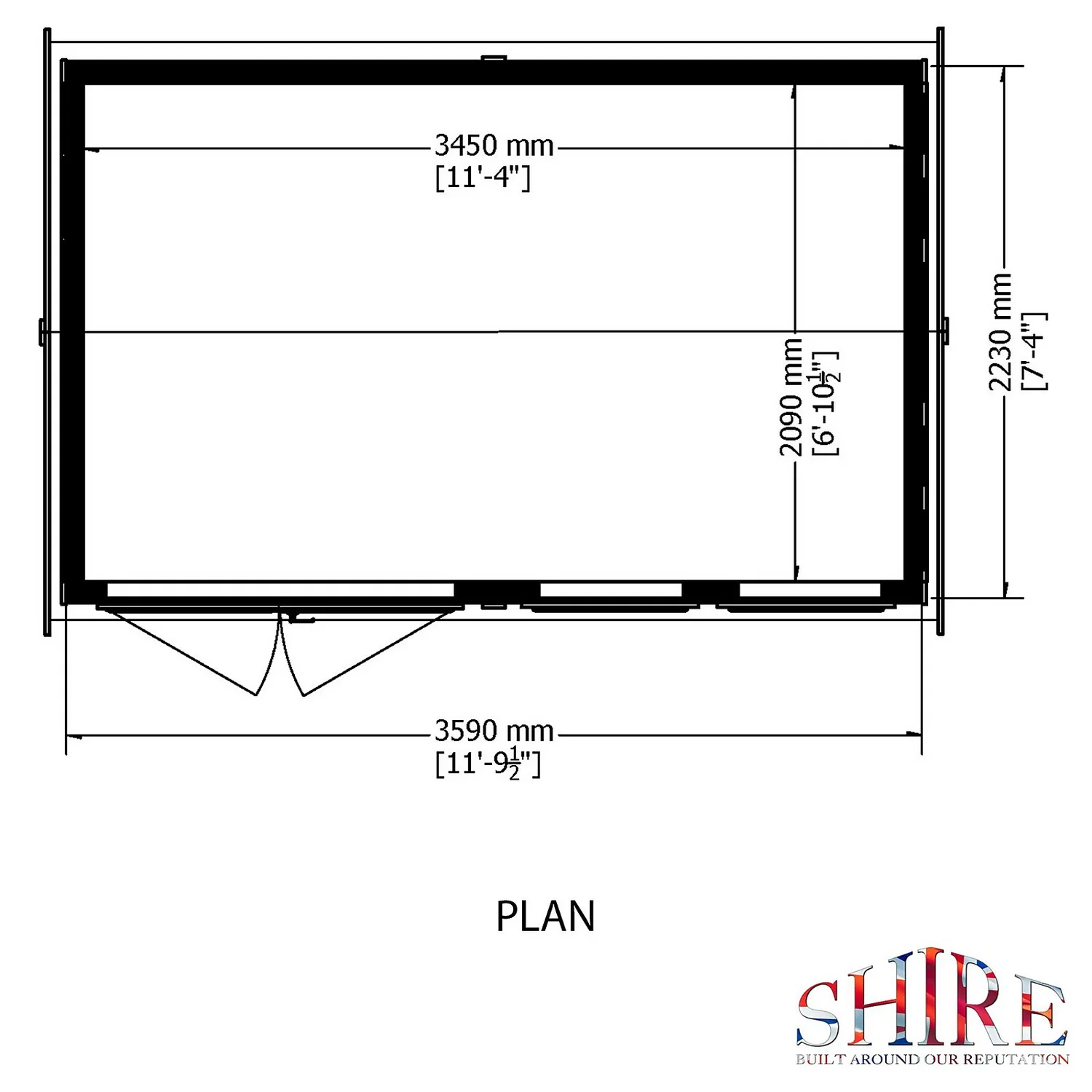 Shire 12 X 7ft Double Door Garden Office 6 Shire 12 X 7ft Double Door Garden Office - Image 4