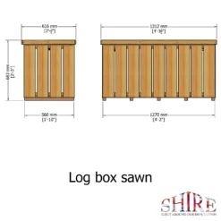 Shire Sawn Timber Garden Storage Log Box 4x2 -Outdoor Garden 13505350 1334931992798254