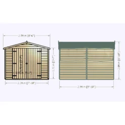 Shire 10x8 Overlap Garden Shed No Windows - Including Installation -Outdoor Garden 13508662 9814933734896370
