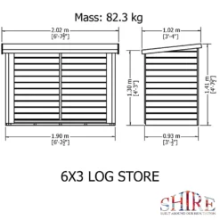 Shire Heavy Duty Log Storage 6x3ft -Outdoor Garden 13508667 1694931996806905