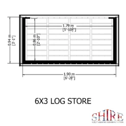 Shire Heavy Duty Log Storage 6x3ft -Outdoor Garden 13508667 4634931996859546