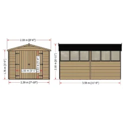 Shire 12x8ft Overlap Garden Shed No Windows - Including Installation -Outdoor Garden 13508670 2024926478513206