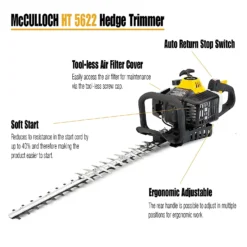 McCulloch HT5622 Petrol Hedge Trimmer -Outdoor Garden 13524822 1964936893562440