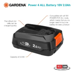 GARDENA Power 4 ALL Battery 18V 2.0Ah 8 GARDENA Power 4 ALL Battery 18V 2.0Ah -Outdoor Garden 13524833 2014936417433742