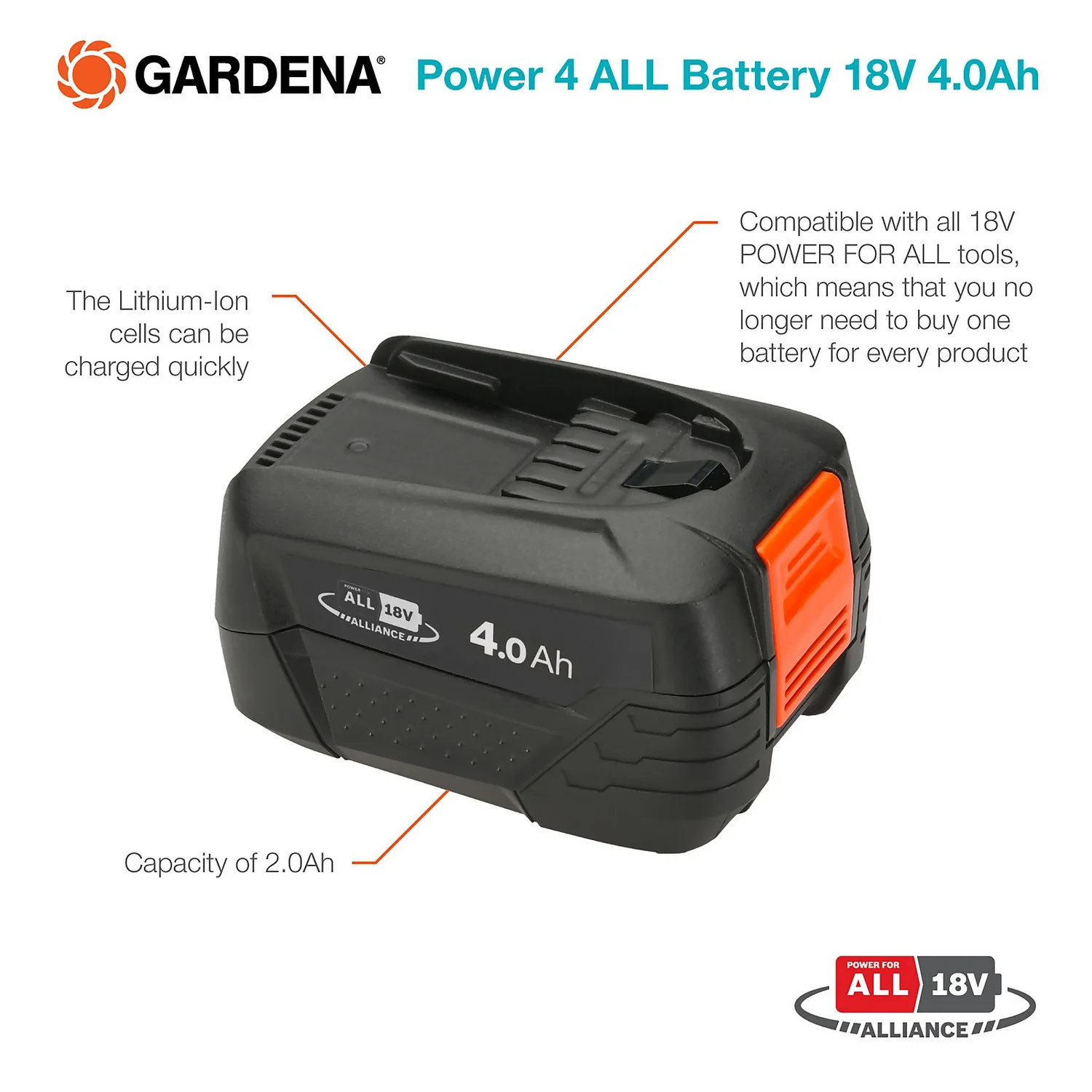 GARDENA Power 4 ALL Battery 18V 4.0Ah 5 GARDENA Power 4 ALL Battery 18V 4.0Ah - Image 3