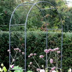 Agriframes Round Garden Arch - (H)2.3 X (W)1.5 X (D)0.45 M - Black -Outdoor Garden 13526221 9364936304972766