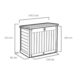 Keter Store It Out Ace Outdoor Garden Storage Shed 1200L - Grey / Graphite -Outdoor Garden 13531577 1964925770704849