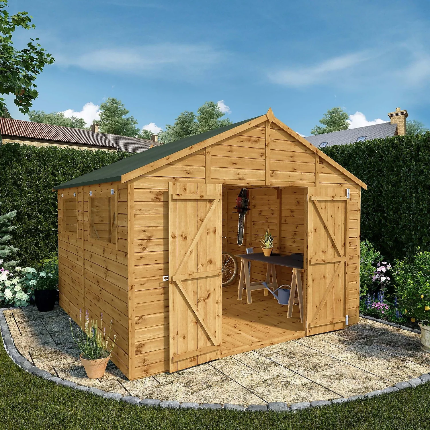 Mercia 10ft X 10ft Premium Shiplap Modular Workshop Shed - Including Installation 11 Mercia 10ft X 10ft Premium Shiplap Modular Workshop Shed - Including Installation - Image 9