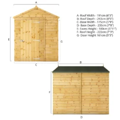 Mercia 8ft X 6ft Premium Windowless Shiplap Apex Shed -Outdoor Garden 13555779 3304949334133467