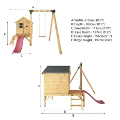 Mercia 4ft X 4ft Snug Wooden Playhouse With Tower - Installation Included -Outdoor Garden 13555805 1955027846349771