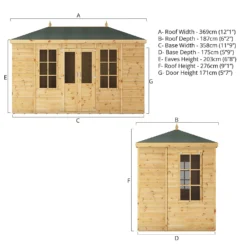 Mercia 12ft X 6ft Premium Clover Summerhouse 16 Mercia 12ft X 6ft Premium Clover Summerhouse -Outdoor Garden 13555825 9004941758382504