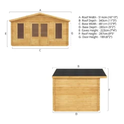 Mercia 5m X 3m Retreat Log Cabin 44mm -Outdoor Garden 13555829 8805025545857773