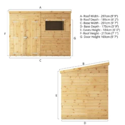 Mercia 10ft X 6ft Premium Shiplap Pent Shed -Outdoor Garden 13555856 1415011477954350