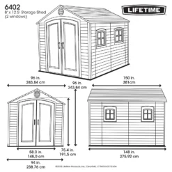 Lifetime Plastic Outdoor Storage Shed - 8x12.5ft 13 Lifetime Plastic Outdoor Storage Shed - 8x12.5ft -Outdoor Garden 13660830 1565012583932607