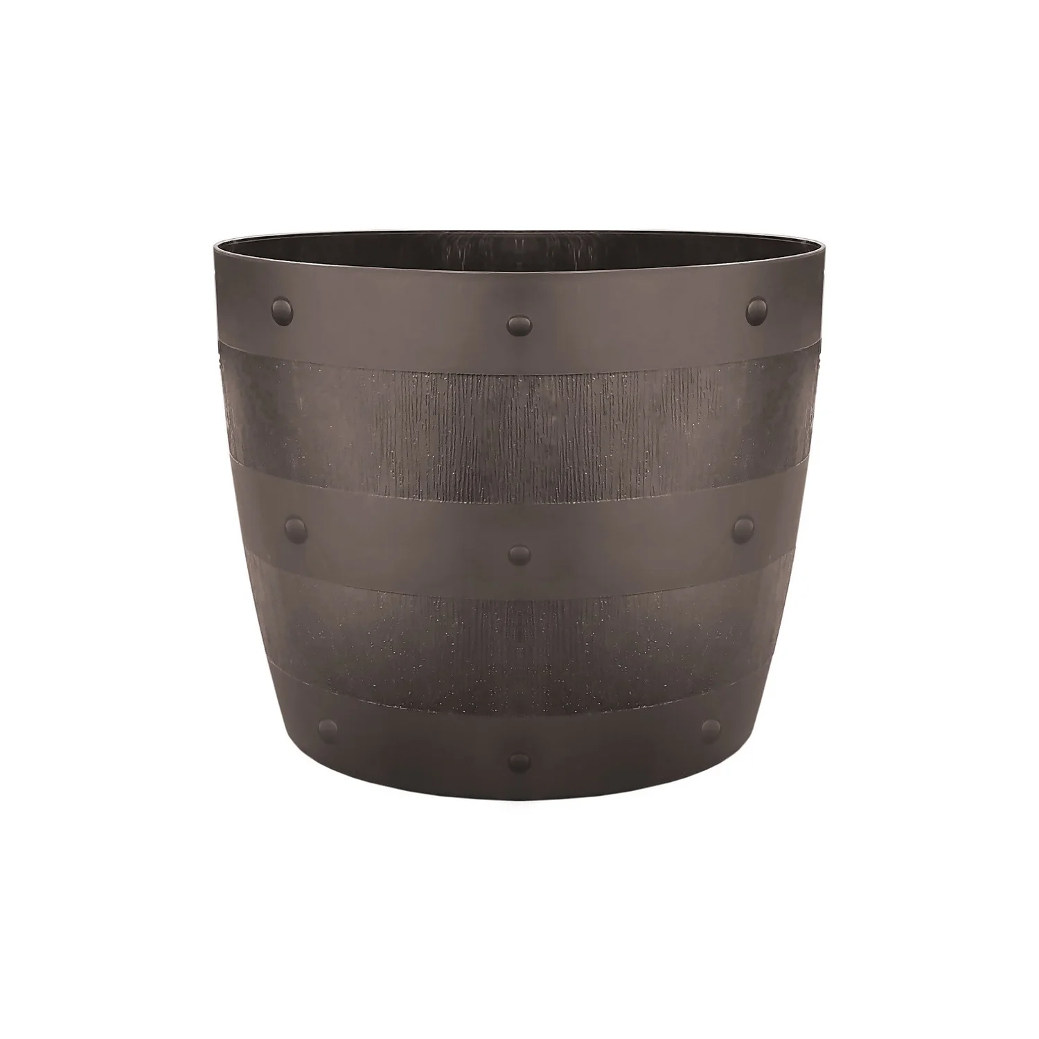 34cm Barrel Garden Planter - Brown 3 34cm Barrel Garden Planter - Brown