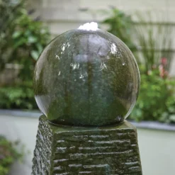 Stylish Fountain Obelisk Falls Water Feature With LEDs -Outdoor Garden 13846044 1064962027900555