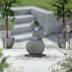 Stylish Fountain Illusion Falls Water Feature With LEDs -Outdoor Garden 13846045 3854962027687717