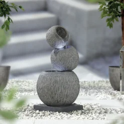 Stylish Fountain Illusion Falls Water Feature With LEDs -Outdoor Garden 13846045 4344962027737883