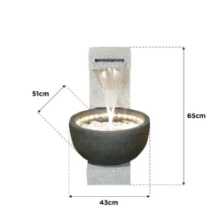 Stylish Fountain Solitary Pour Water Feature With LEDs -Outdoor Garden 13846046 1294978880968719
