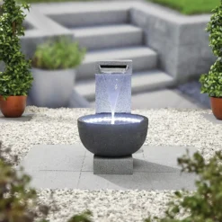 Stylish Fountain Solitary Pour Water Feature With LEDs -Outdoor Garden 13846046 4544962028419153