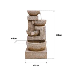 Stylish Fountain Sparkling Bowls Water Feature With LEDs -Outdoor Garden 13846048 1414978881037755